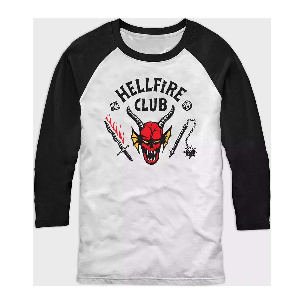Hellfire Club Raglan T Shirt - Stranger Things