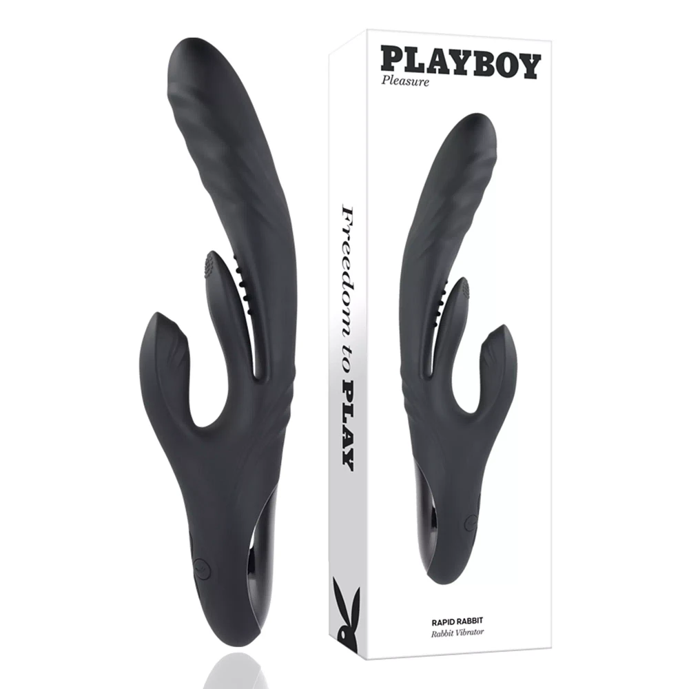 Playboy Pleasure 20-Function Rechargeable Waterproof Rapid Rabbit Vibrator - 10.4 Inch