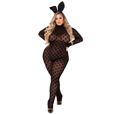 Adult Sheer Bunny Plus Bodysuit - Playboy