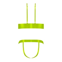 Neon Yellow Strappy Bra and Panties