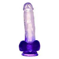 King Cock Realistic Suction Cup 6 Inch Dildo with Purple Balls