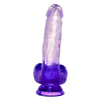 King Cock Realistic Suction Cup 6 Inch Dildo with Purple Balls