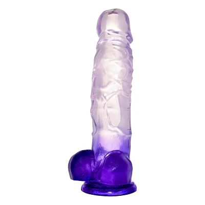 King Cock Realistic Suction Cup 8 Inch Dildo with Purple Balls