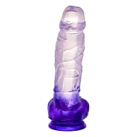 King Cock Realistic Suction Cup 8 Inch Dildo with Purple Balls