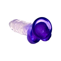 King Cock Realistic Suction Cup 8 Inch Dildo with Purple Balls