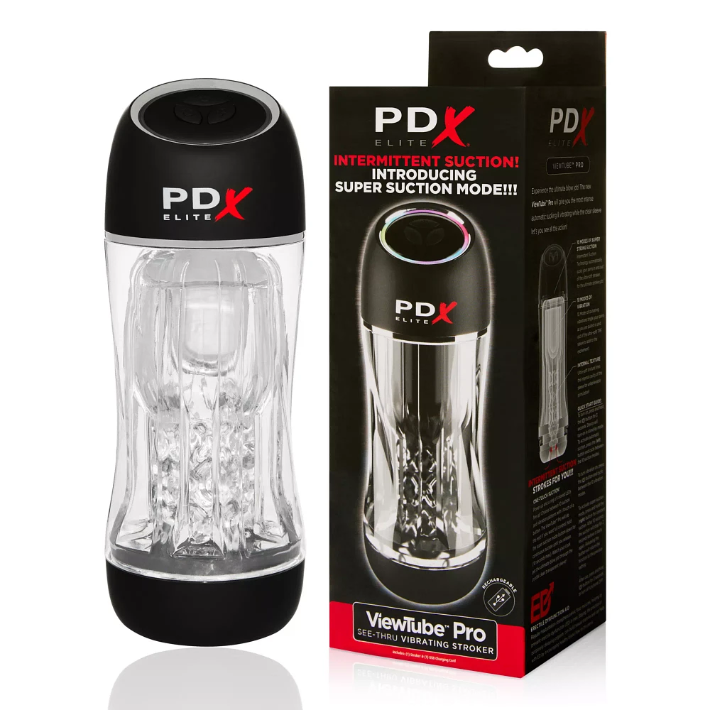 20-Function ViewTube Pro See-Thru Vibrating Stroker