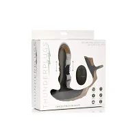 Remote Control 10-Function Thrusting Vibrating Butt Plug with Cock and Ball Strap - 5.7 Inch