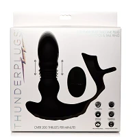 Remote Control 10-Function Thrusting Vibrating Butt Plug with Cock and Ball Strap - 5.7 Inch