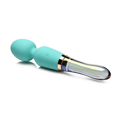 Vibraglass 10-Function Waterproof Rechargeable Wand Massager - 8.5 Inch