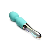 Vibraglass 10-Function Waterproof Rechargeable Wand Massager - 8.5 Inch
