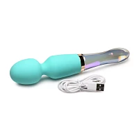 Vibraglass 10-Function Waterproof Rechargeable Wand Massager - 8.5 Inch