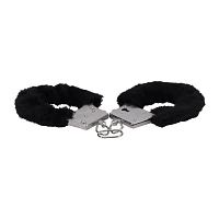 Black Furry Handcuffs in a Bag