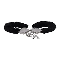 Black Furry Handcuffs in a Bag