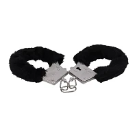 Black Furry Handcuffs in a Bag
