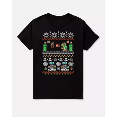 Black Nintendo Bit Christmas T Shirt