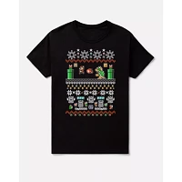 Black Nintendo Bit Christmas T Shirt