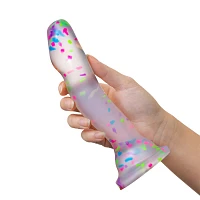 Glow in the Dark Neo Elite Hanky-Panky Confetti Dildo - 7.5 Inch