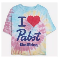Pabst Blue Ribbon Tie Dye Cropped T Shirt
