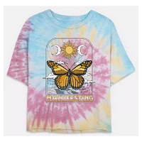 Tie Dye Manifesting Butterfly Cropped T Shirt