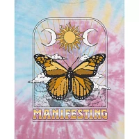 Tie Dye Manifesting Butterfly Cropped T Shirt
