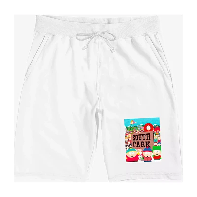 White South Park Town Shorts