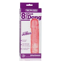 Vac-U-Lock Pink Dong Crystal Jellies Dildo - 8 Inch