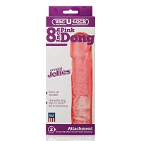 Vac-U-Lock Pink Dong Crystal Jellies Dildo - 8 Inch