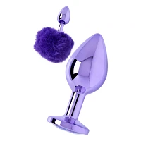 Purple Pom Pom Metal Butt Plug Set - Nixie
