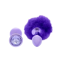 Purple Pom Pom Metal Butt Plug Set - Nixie