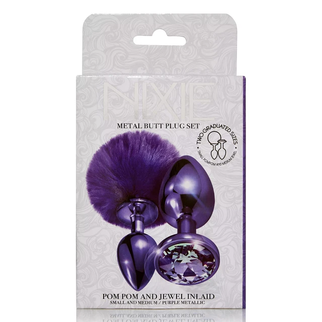Spencer's Purple Pom Pom Metal Butt Plug Set - Nixie | Erin Mills Town  Centre