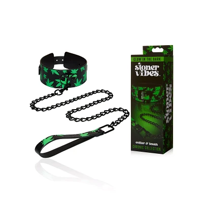 Stoner Vibes Glow in the Dark Collar and Leash