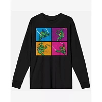 Fighter Pose Panel Long Sleeve T Shirt - Teenage Mutant Ninja Turtles