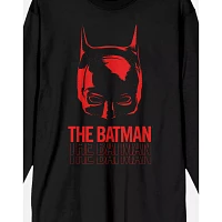 The Batman Red and Black Long Sleeve T Shirt
