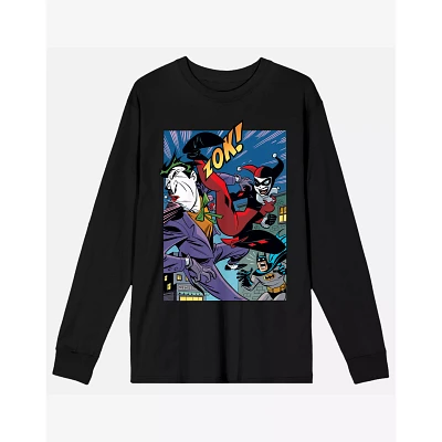 Harley Quinn and Joker Punch Long Sleeve T Shirt - DC Comic Book