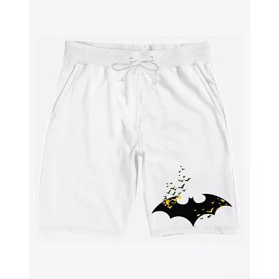White Batman Logo Shorts