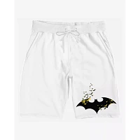 White Batman Logo Shorts
