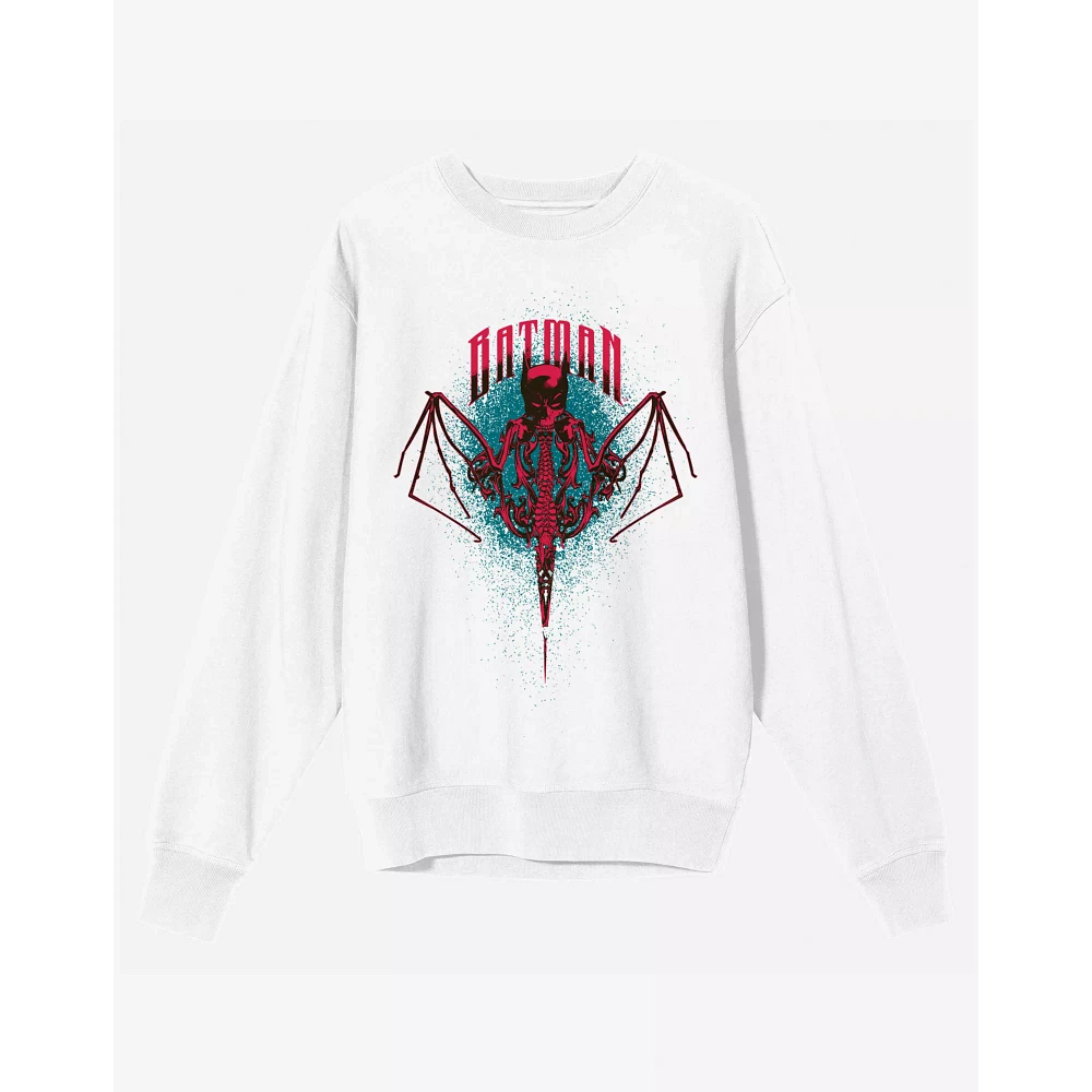 White Batman Mask Crewneck Sweatshirt