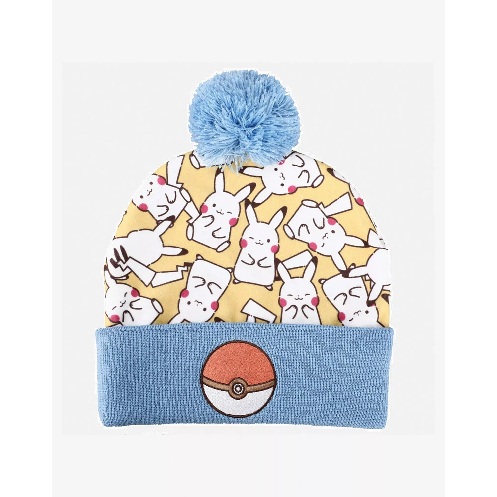 Pikachu Print Pom Beanie Hat - Pokémon