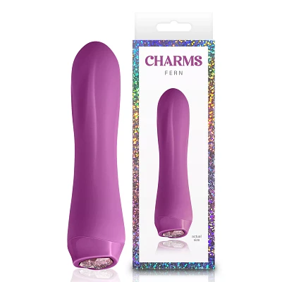 10-Function Fern Jeweled Rechargeable Vibrator - 5.3 Inch
