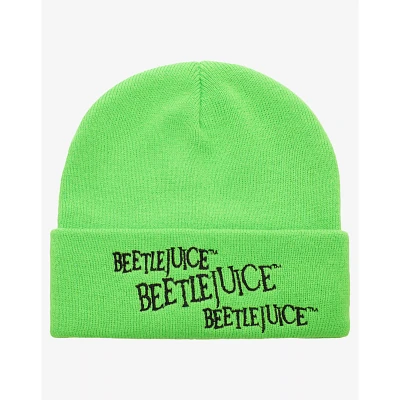 Neon Beetlejuice Cuff Beanie Hat
