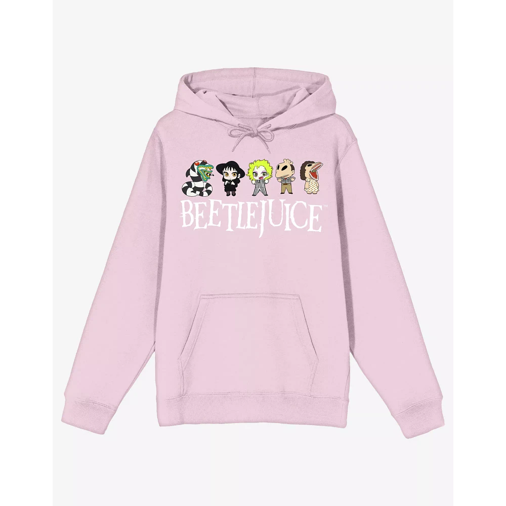 Beetlejuice Chibi Characters Pink Hoodie