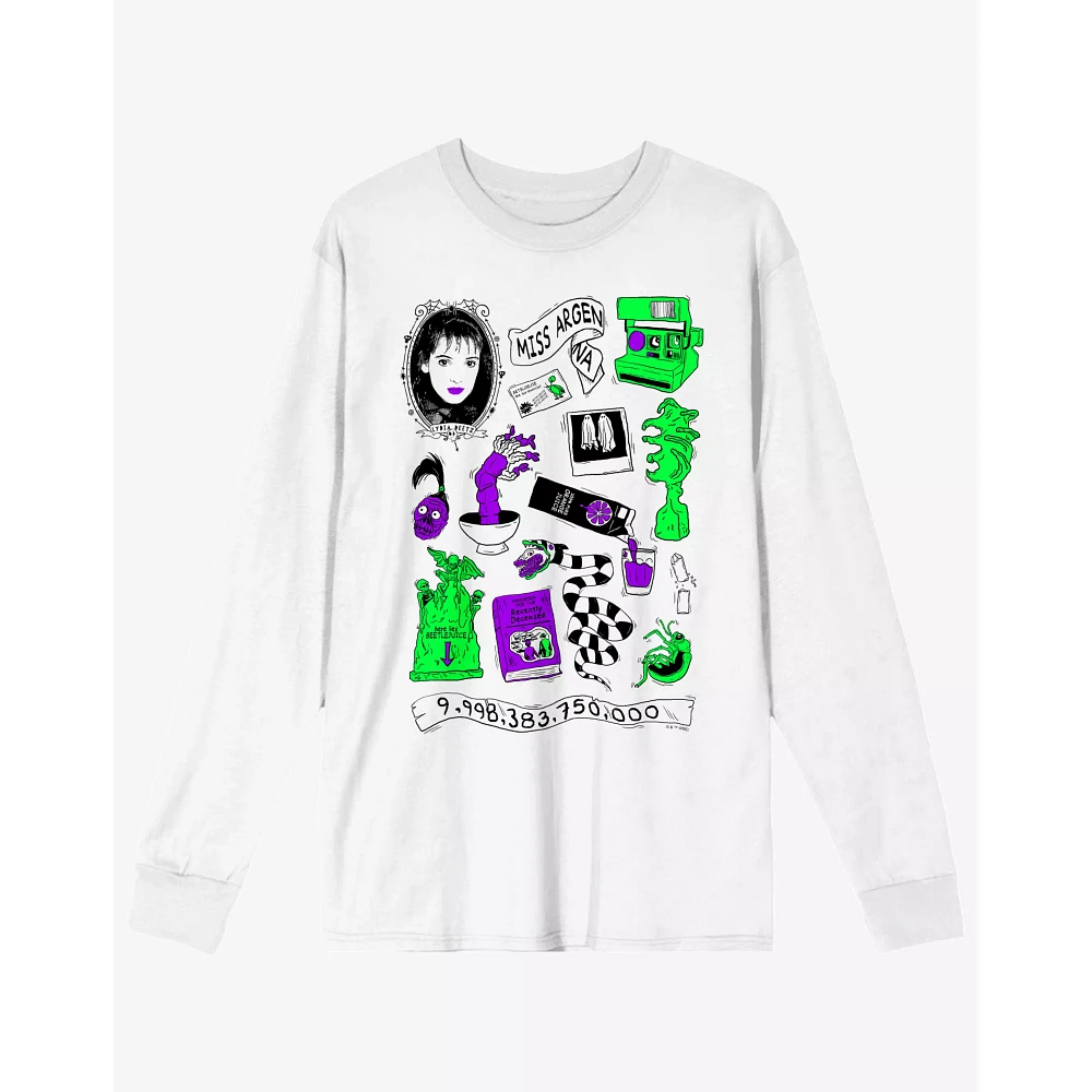 Beetlejuice Icons White Long Sleeve T Shirt