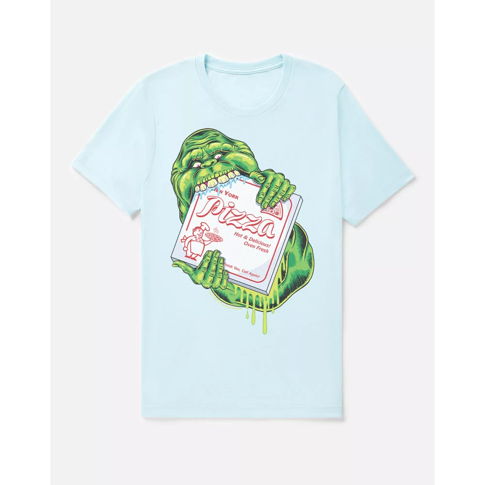 Slimer Pizza T Shirt - Ghostbusters