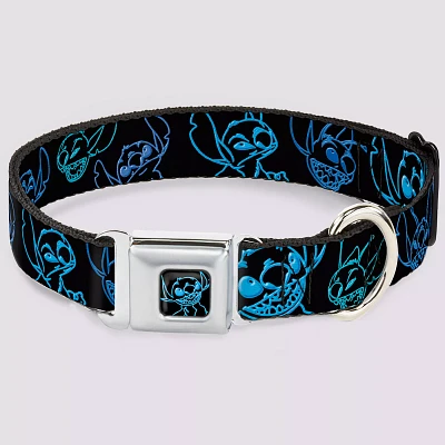 Buckle-Down Black and Blue Stitch Dog Collar - Lilo &
