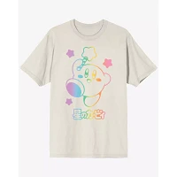 White and Rainbow Kirby T Shirt