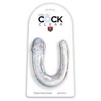 King Cock Double Trouble Medium Clear Dildo