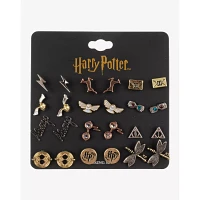 Multi-Pack Hogwarts Fashion Earrings 12 Pair - Harry Potter