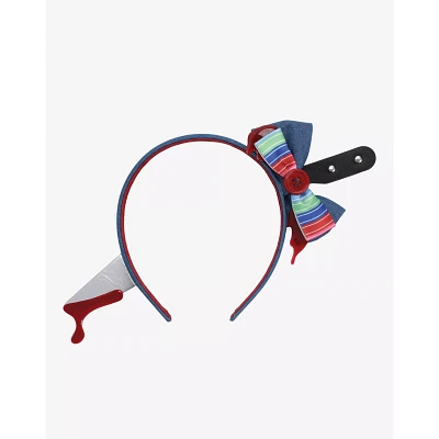 Chucky Bloody Bow with Knife in Head Headband
