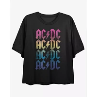 ACDC Rainbow Logo Cropped T Shirt