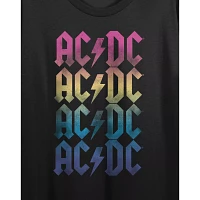 ACDC Rainbow Logo Cropped T Shirt